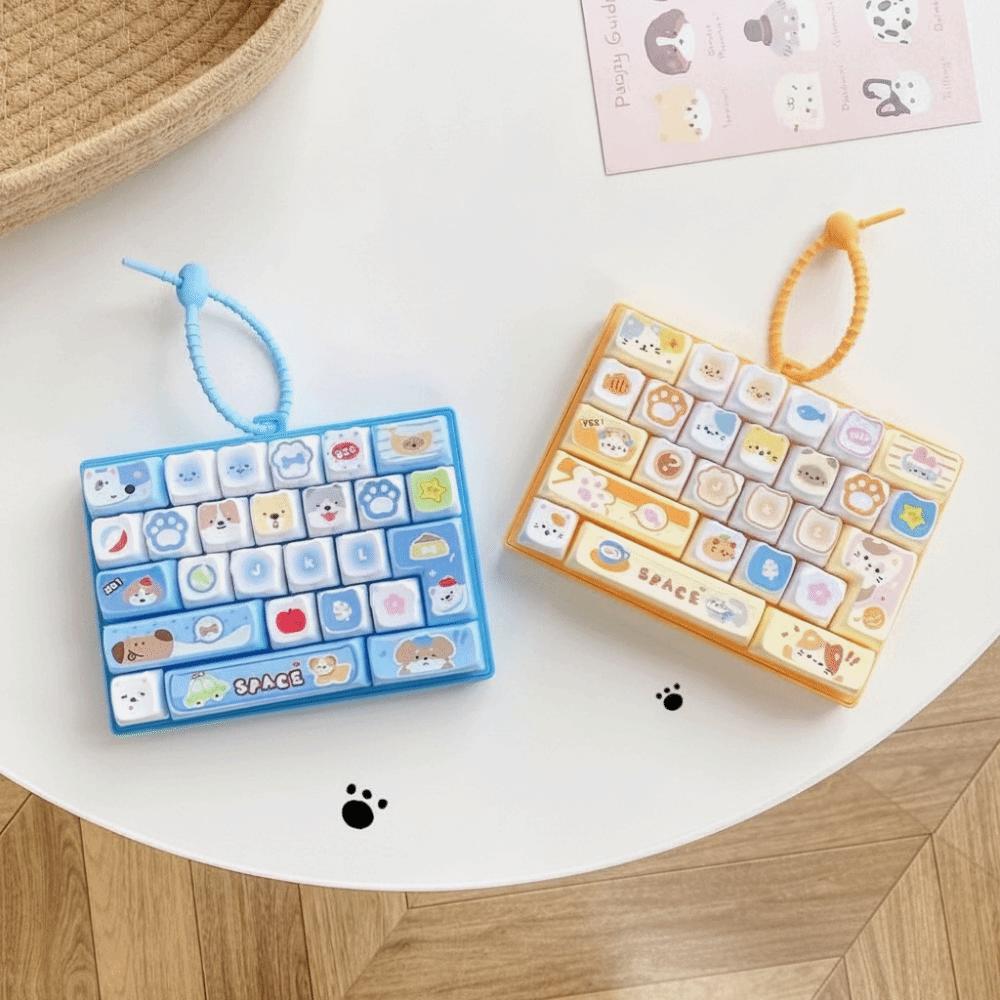 Clear Key Sounds Stress Relief Decompression Toy Pressable Keys Keyboard Toy  Bag Pendant