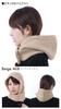 Knit Balaclava Neck Warmer with Warm and Stylish Hooded Scarf [TRAX SHOP] Women's Buttons, (Beige Mix)