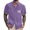 Men's Vintage Button Down Bowling Shirts Short Sleeve Summer Beach Shirt