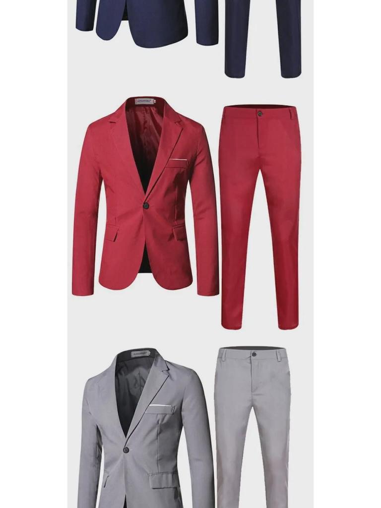 Men's Spring & Fall Casual Fashion Suits: Popular Two-Piece for Young Men, Groom & Best Man