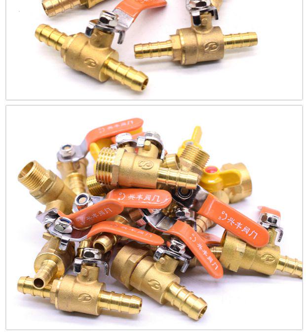 Xingfeng Copper Gas Valve with Plug & Hose Barb - Available In 1/2", 3/8", 1/4" Sizes for 8mm, 10mm, 12mm