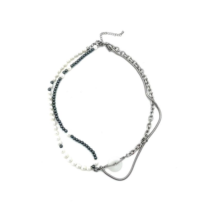 Традиционная китайская вдохновленная жемчужная цепочка-замок с геометрическим дизайном из натурального камня для всех