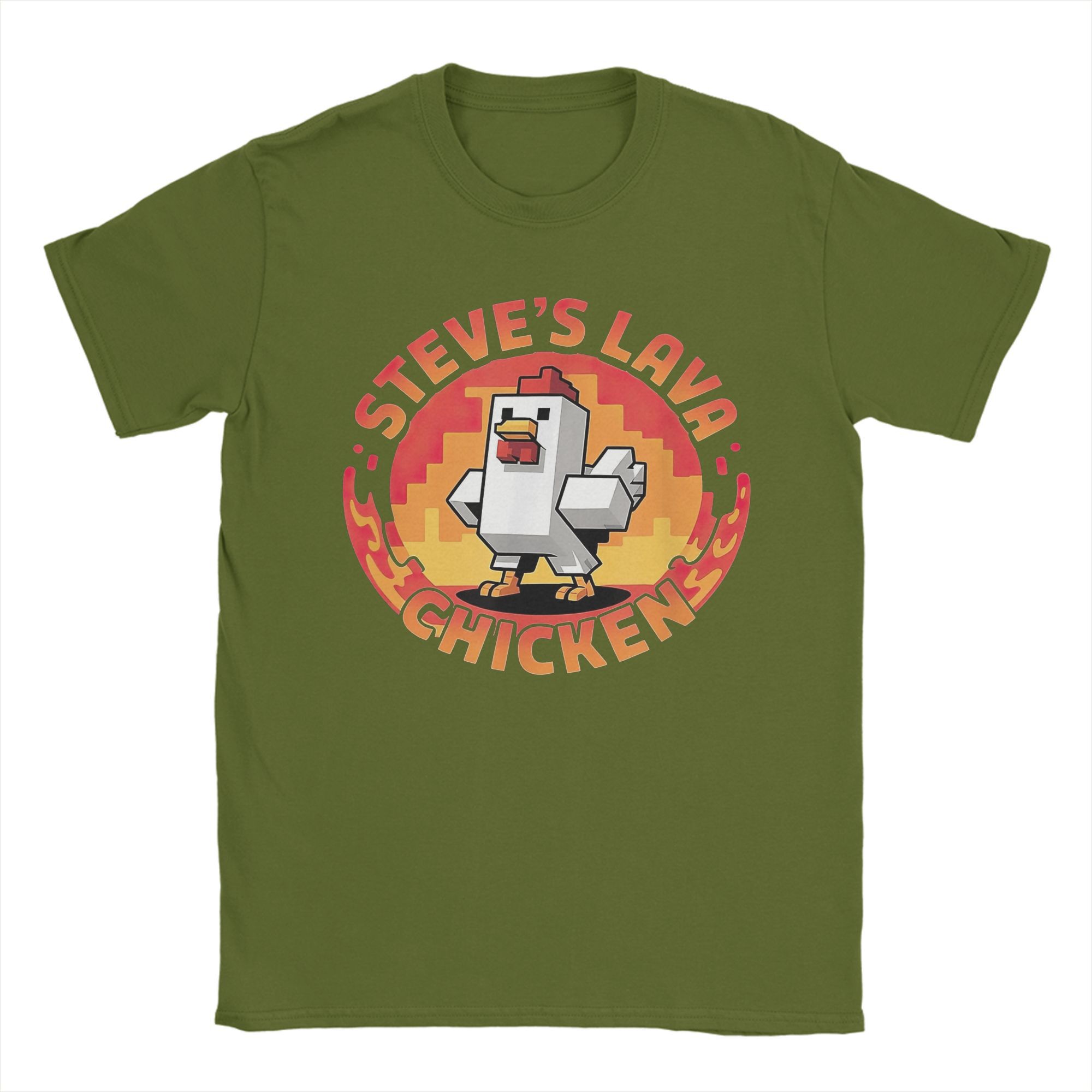 

Lava Chicken Cotton T-Shirt For Man Summer Meme Y2K Casual T-Shirts Breathable Novelty Tees Oversized Print Clothes 4XL