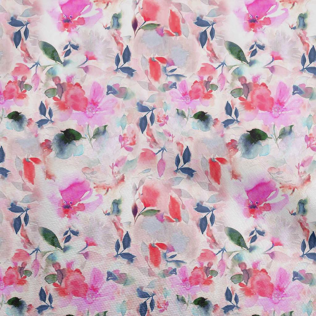 oneOone Baumwoll-Flex Grauer Stoff Aquarell Blumen Bastelprojekte Dekorstoff Bedruckt pro Yard 40 Zoll