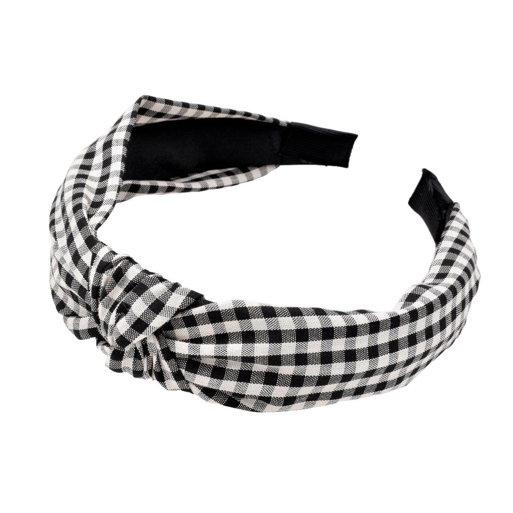Hair Accessories Face Washing Supplies Knotted Headband Daily Wear Clothes Matching Accessory Sweet Plaid Hairband Adult Women