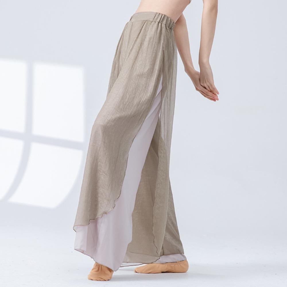 Flowing Chiffon Classical Dance Pant 2 Layer Performance Costumes  Dance Performance Wear