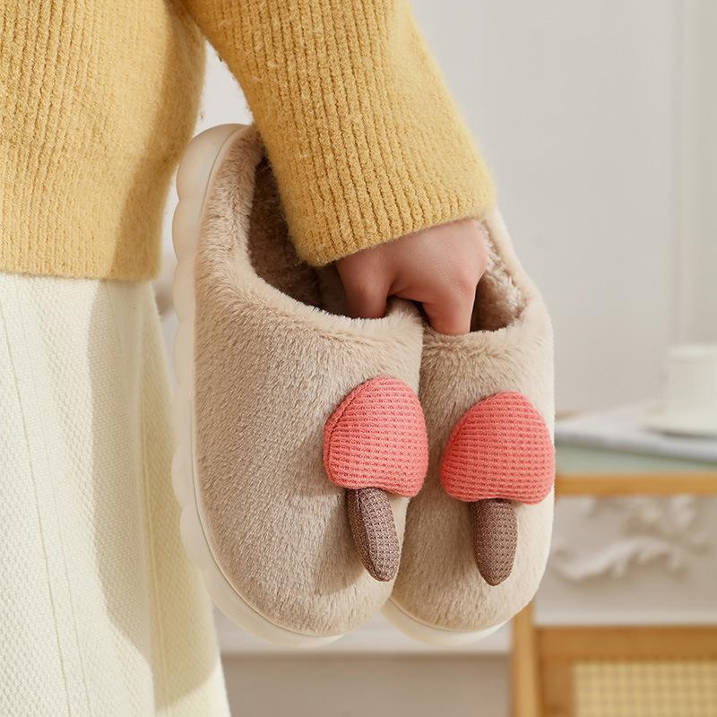 New Cotton Slippers Winter Home Fashion Home Warm Couple Cotton Mop Indoor Comfortable Plush Shoes