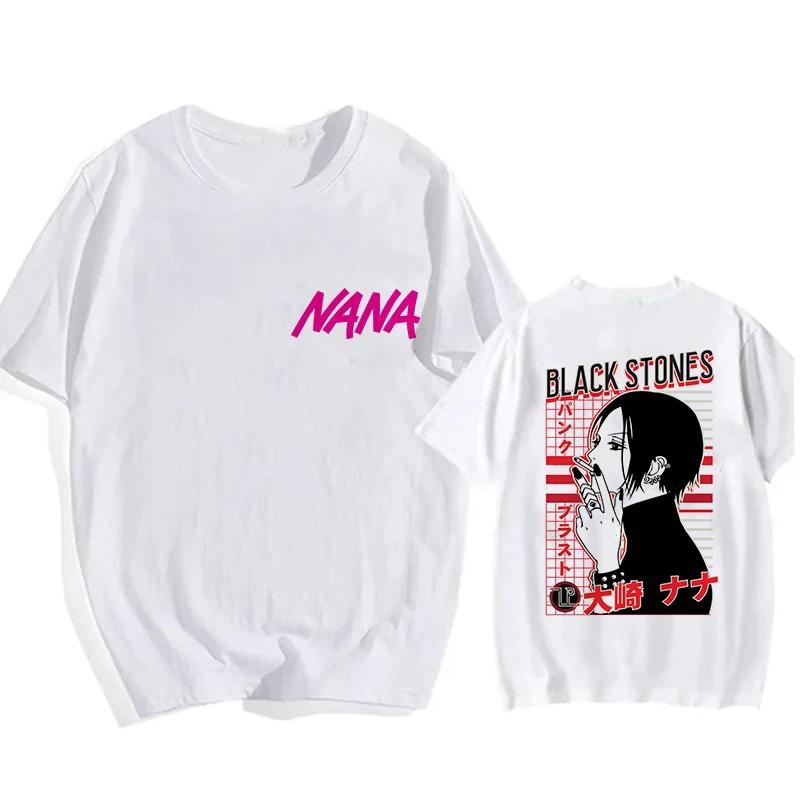 Nana Osaki Goth Manga T-Shirt Herren Damen Lustiges T-Shirt Schwarze Steine Grafik Tops Mode Hip Hop Y2k T-Shirt Streetwear Kleidung