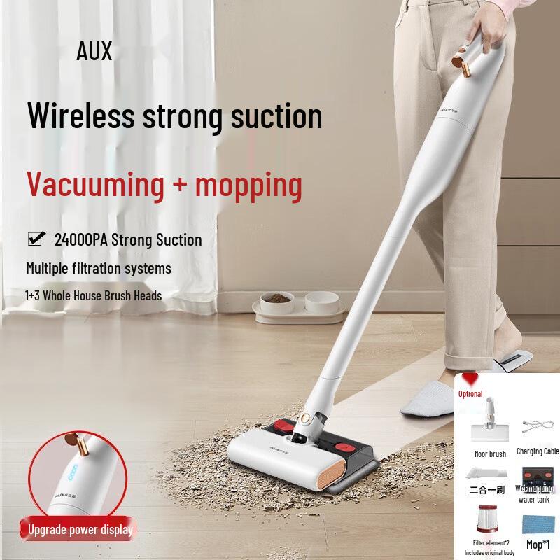 

AUX Handheld Wireless Vacuum & Mop - Powerful Suction, Compact Household Cleaner