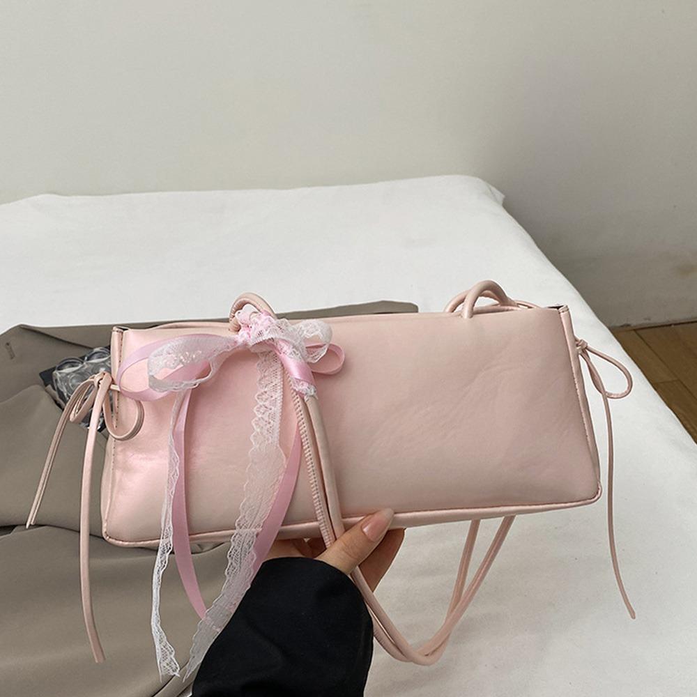 Y2K Trend PU Leather Work Shoulder Bag Large Capacity Simple Female Crossbody Bag Solid Color Commuting Bag Women Female