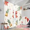 2pcs,2D Plane Printing Window Curtain Christmas Bells Holly Berries Baubles (3) Durable Polyester (without Rod) Decorations