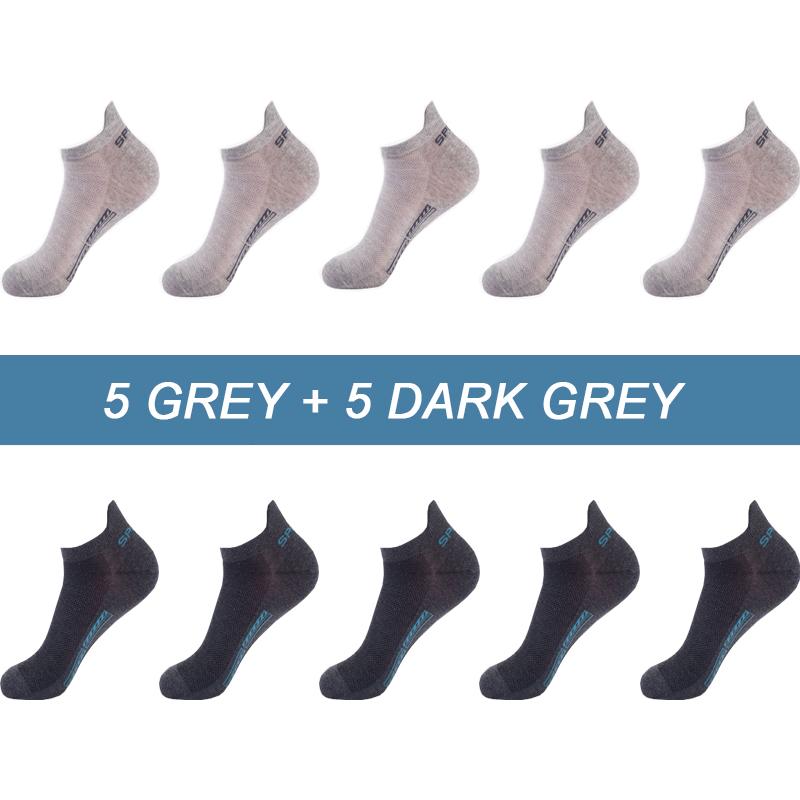 10 Paar hochwertige Herrensocken aus atmungsaktiver Baumwolle, Sportbootsocke, Mesh, lässig, sportlich, Sommer, dünn geschnitten, kurze Socken, Größe 38–45