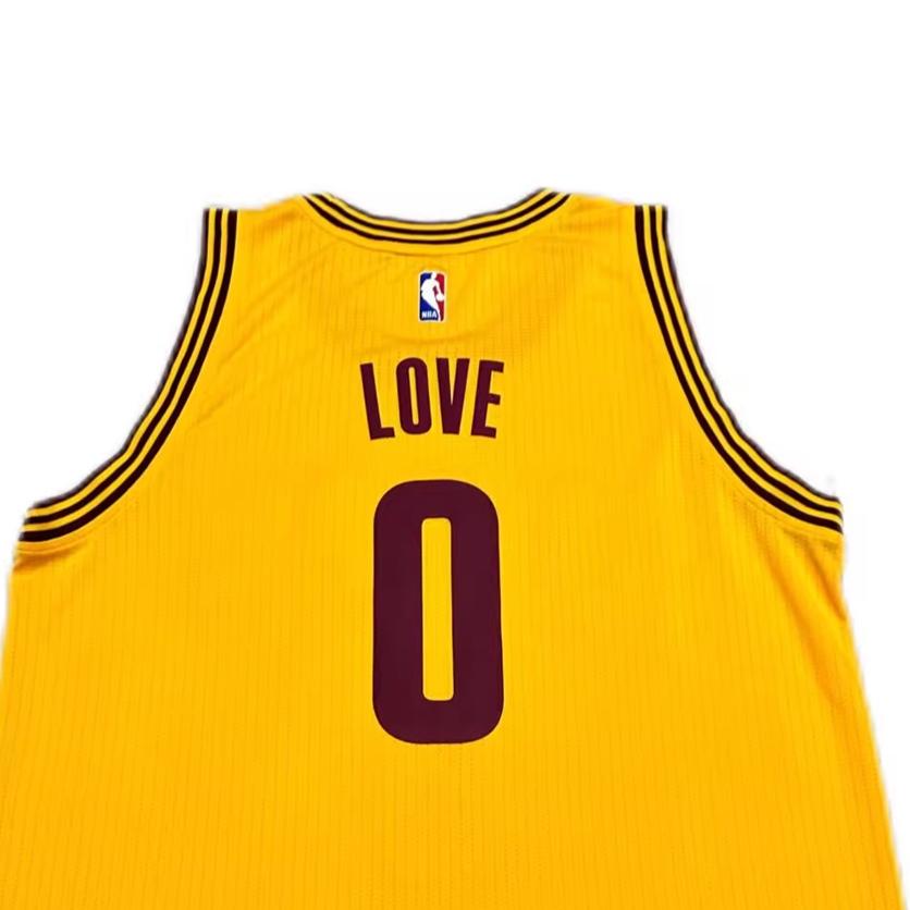 Adidas X NBA Collaboration Cavaliers Swingman Fan Edition Kevin Love 0 Sleeveless Soft Stylish Sports Jersey Unisex Jersey Yellow 7470A-3CC-K92630