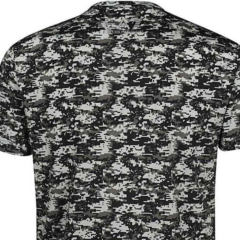 Emporio Armani EA7 Camouflage Print Letter Grafik Rundhals Kurzarm T-Shirt Herren Oberteile Grau-Grün 6HPT35-PJ7CZ-2806