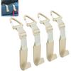 Amooca Headrest Hooks For Car Adjustable 4 Pack Vehicle Seat Back Organizer Storage Hanger Holder For Purse Bags Universal Fit With Clip Beige