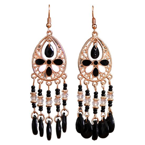 1 Pair Hook Earrings Tassels Bohemian Jewelry Long Vintage Dangle Earrings for Wedding