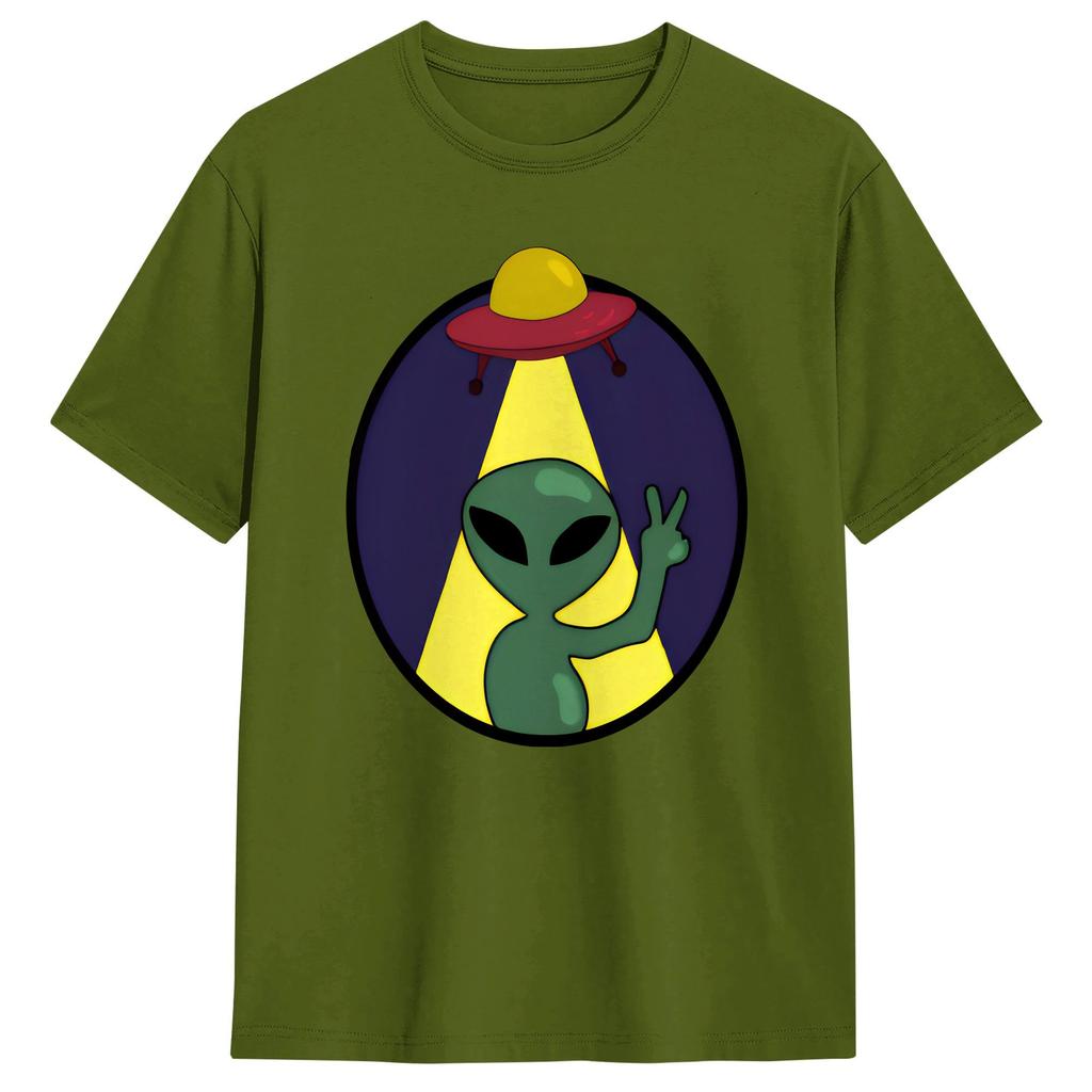 Unisexs Tshirt Ufo We Come In Space Alien Hipster 100 Cotton Tees Short Sleeve T Shirt Crewneck Clothes Classic