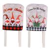 Old Forest Whimsical Man Theme Christmas Chair Cover In Stylish Checkered Patterns For Holiday Festivities