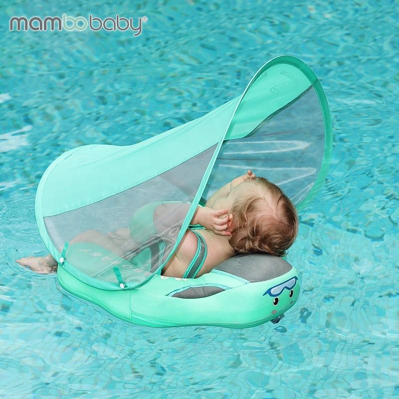 Mambobaby Infant & Toddler Inflatable-Free Float with Sun Canopy for Swimming Pool