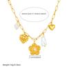 316L Edelstahl Perlmutt Inlay Blume Schmetterling Herz Anhänger Halskette Damen Klassisch Faszinierend Halskette Schmuck
