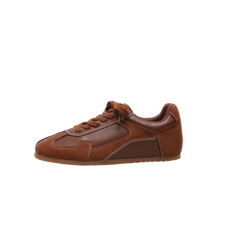 Retro contrasting color splicing flat-bottomed German training shoes women's 2025 new comfortable and lightweight small casual sports Forrest