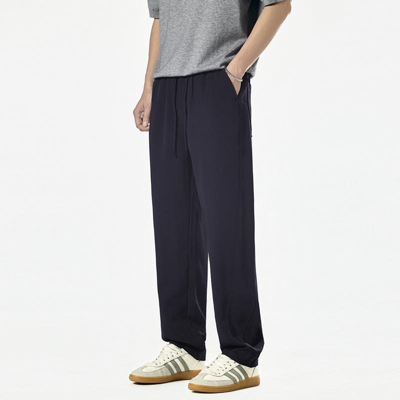 Cool Light Ice Silk Casual Pants Men's Summer Loose Versatile Drape Sweatpants Straight Sports Trousers