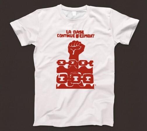 La Base Continue Le Combat T-shirt 642 Paris May 68 Protest Poster Occupy Strike XXL