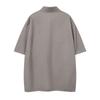 3D Pleated Solid Color Short Sleeved Shirt Top for Men's Summer Design, American Loose Collar Cardigan Shirt
