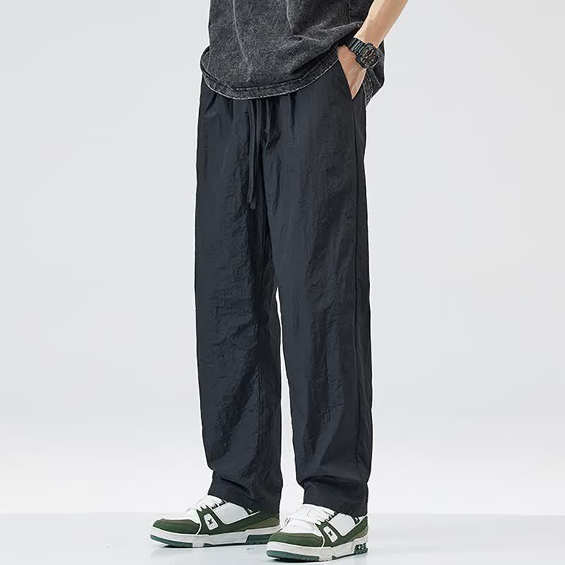 PLAYBOY Men's Ice Silk Loose Straight Quick-Dry Casual Pants