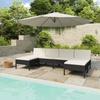 VidaXL Garden Lounge Set 6 Pcs with Cushions Wicker Black