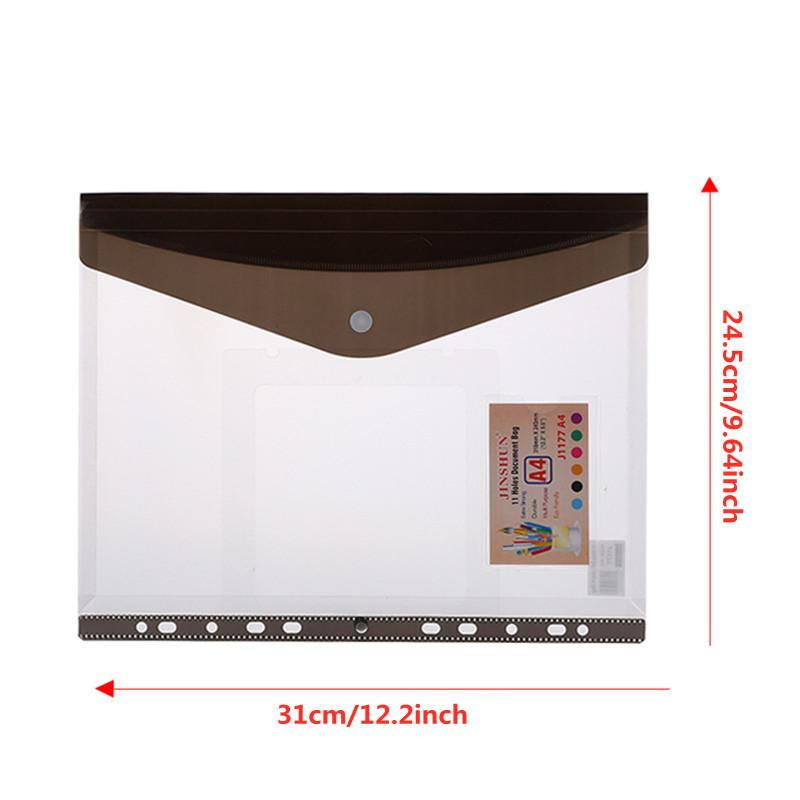 12pcs Expandable Binder Pocket A4 Clear Plastic Envelopes 11-hole Binder Document Contract Bag Clip
