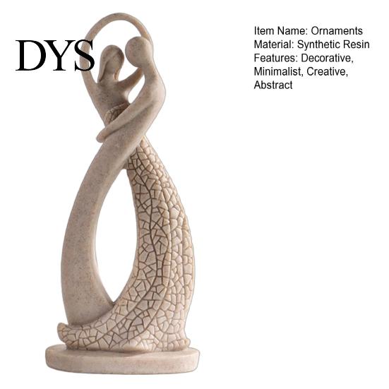 Home Decoration Ornament Abstract Couple Sculpture Ornament, Resin Sandstone Style Statue, Romantic Embracing Statue for Valentine Figure Living Room
