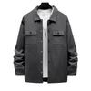 American Style Heavyweight Retro Workwear Jacket - Long Sleeve, Plus Velvet, Warm, Casual, Loose Fit