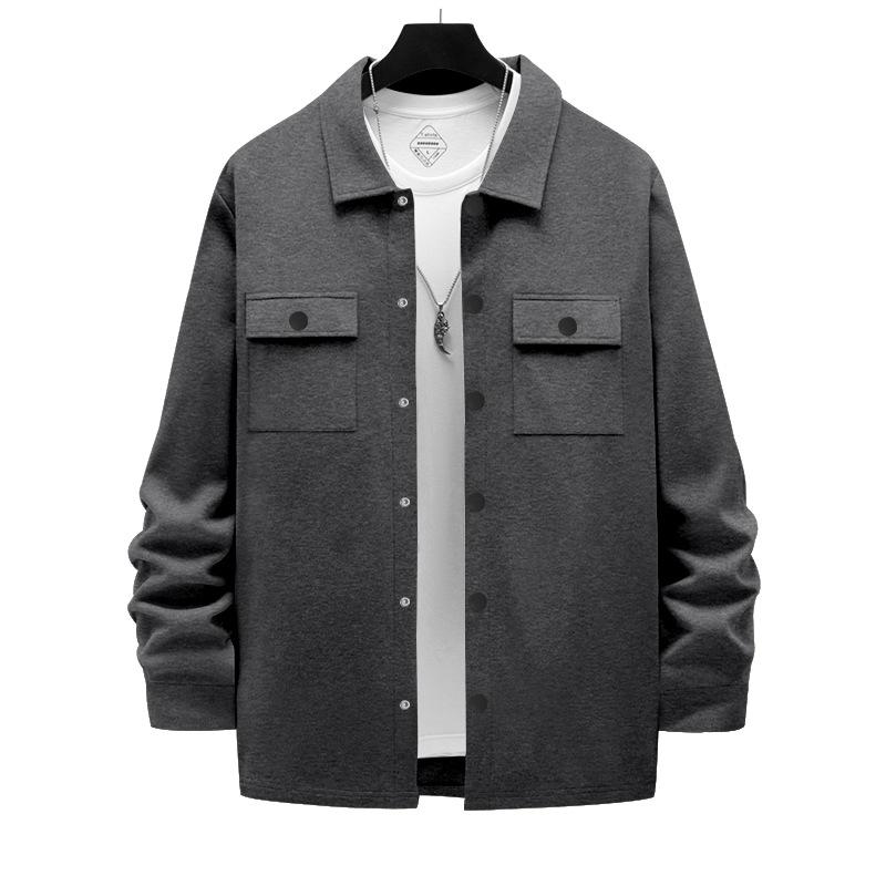 American Style Heavyweight Retro Workwear Jacket - Long Sleeve, Plus Velvet, Warm, Casual, Loose Fit