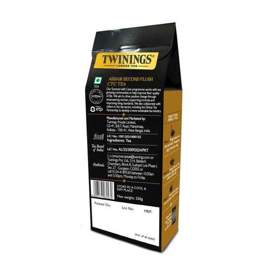 Twinings Assam Second Flush CTC-te, 250 g | Förpackning om 1 | 100 % Assamte | Stark Smakstyrka | För Maltig, Robust Smak | Inga Tillsatta Färgämnen