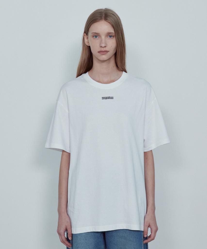 Non And Non Neck Rubber Logo Cotton T-Shirt_Nhts5263