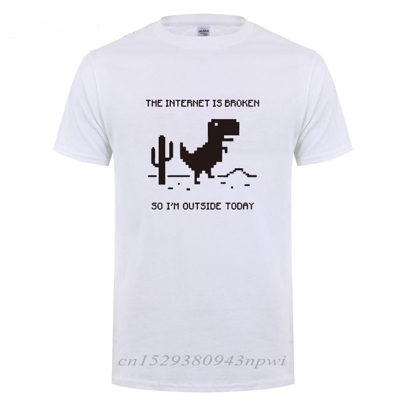 The Internet Is Broken Web Page Computer Dinosaur Tshirt Funny Birthday Gift For Men Boyfriend Husband Programmer Geek T Shirts