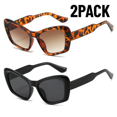 2Paki Vintage Kocie Oko Oversize Okulary Przeciwsłoneczne Damskie Gradientowe Okulary Przeciwsłoneczne Damskie Czarne Luksusowe Kwadratowe Okulary Gafas De Sol UV400