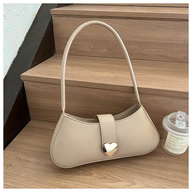 Simple Texture Solid Color 2025 Love Autumn Casual Shoulder Underarm Small Square Bag