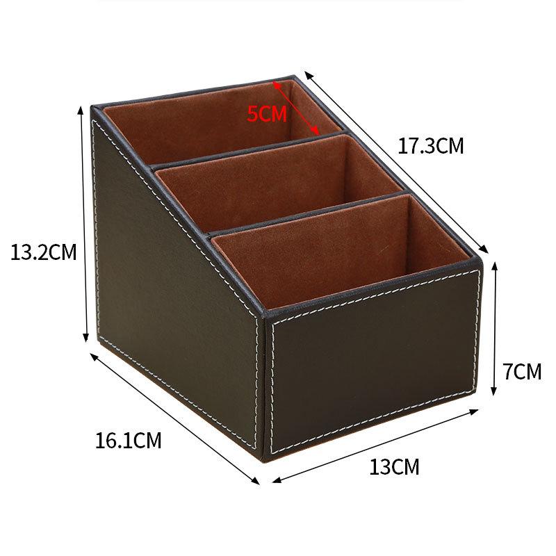 2025 1pcs Leather Remote Control  Organizer Phone Desktop Storage Box Organizer Box  Closet Organizer  Storage Box  Wooden Box