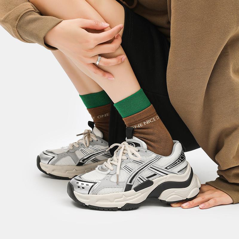 Super yuan dad shoes women's 2025 autumn new platform hiking shoes mesh breathable sports shoes women's casual jogging shoes