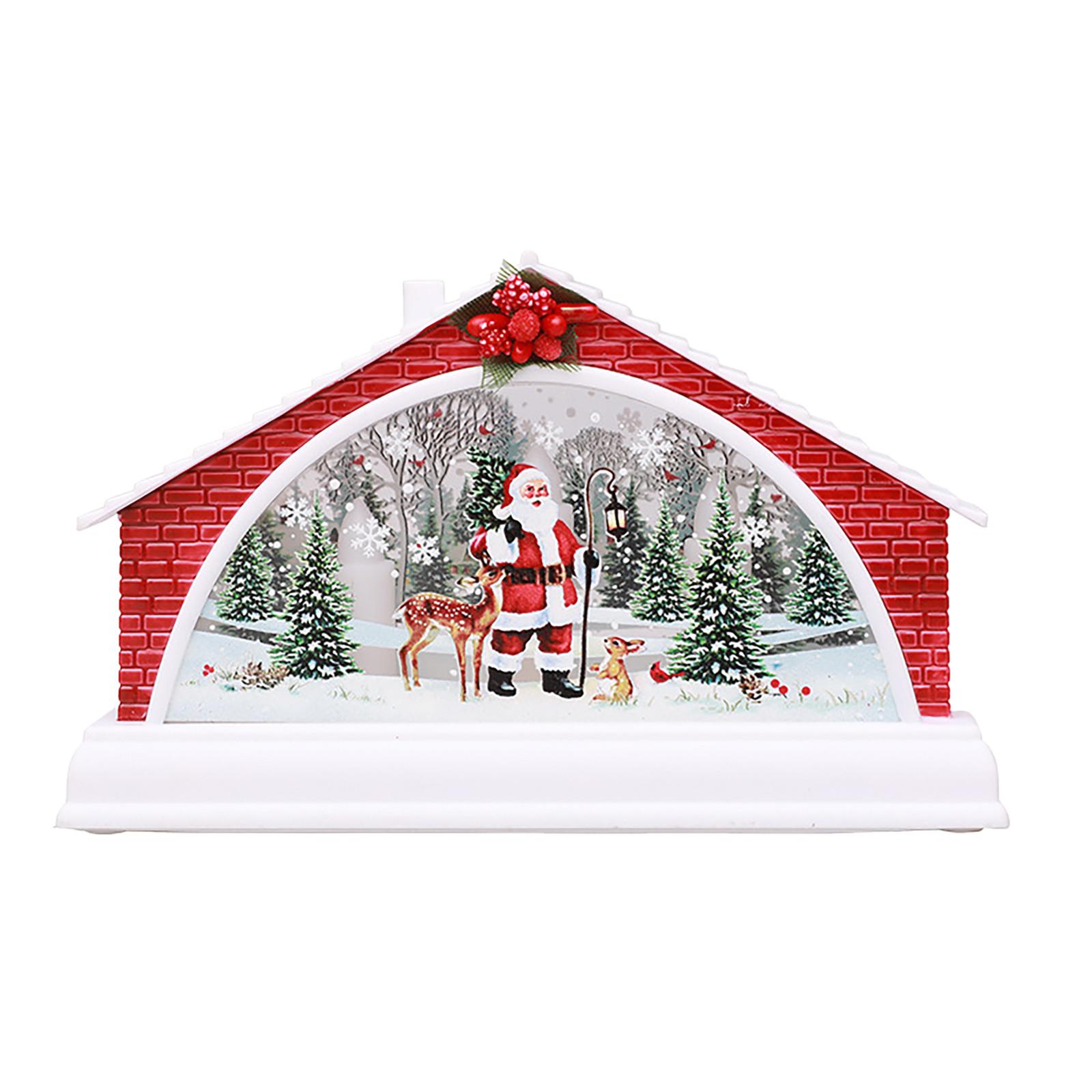 

Рождественская деревня светодиодные фигурки Рождественский снег украшение дома ночник One Size