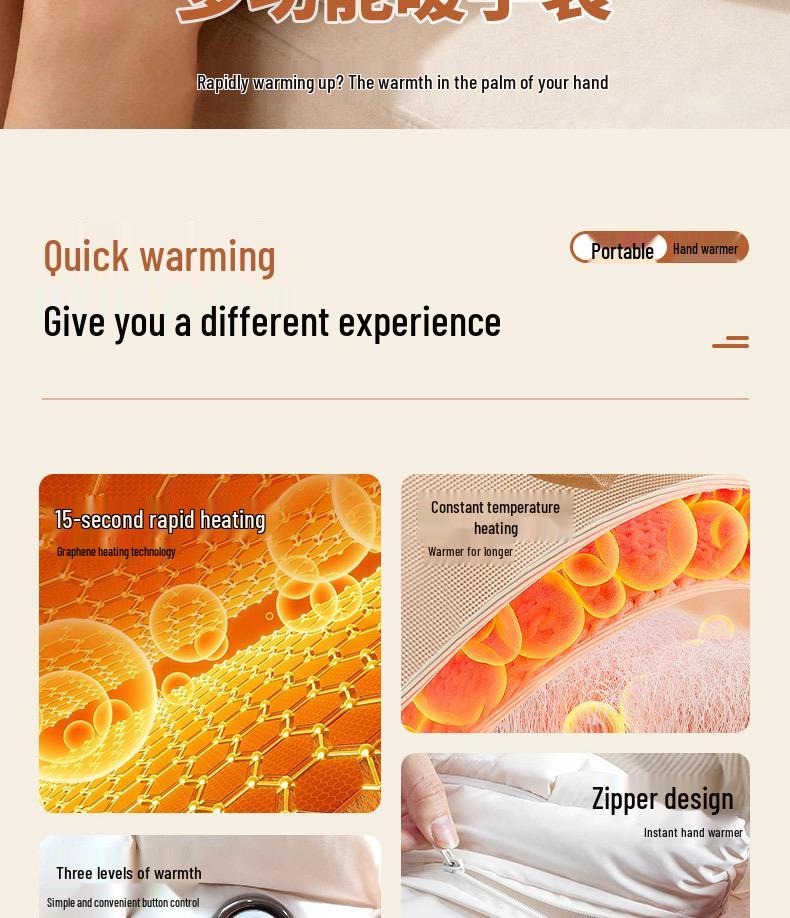 Graphene USB Rechargeable Winter Hand Warmer - Portable, Waterless, Explosion-proof Electric Heater