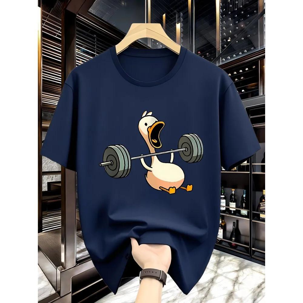 Creative Fun Colorful Pattern Print Short Sleeve T-shirt Summer Comfortable Fashionable Breathable Casual Versatile Sports Men's Cotton T-shirt