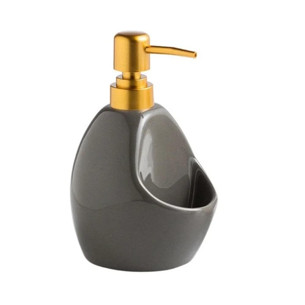 Press Pump Ceramic Lotion Bottle 480ml Capacity Liquid Soap Container  Household Use серый