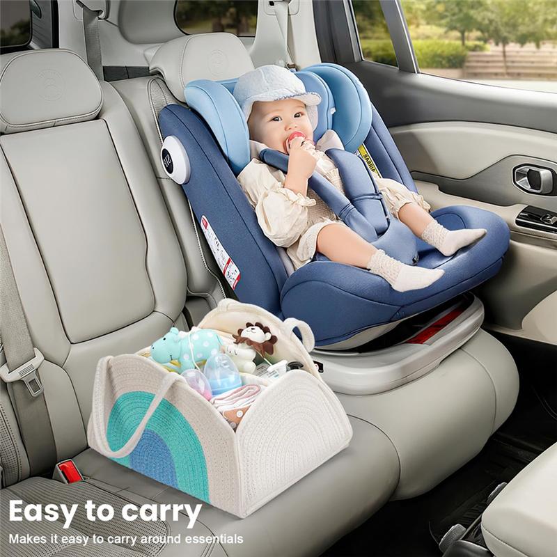 A25F-For Diapers For Baby Organizer, Baby Basket Wipes Storage, Newborn Baby Essentials Gift For Boy Or Girl Baby Shower