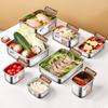 304 Stainless Steel Food Container Portable Large Capacity Lunch Box For Students Heatable Refrigerator Sealed Fresh-Keeping Box