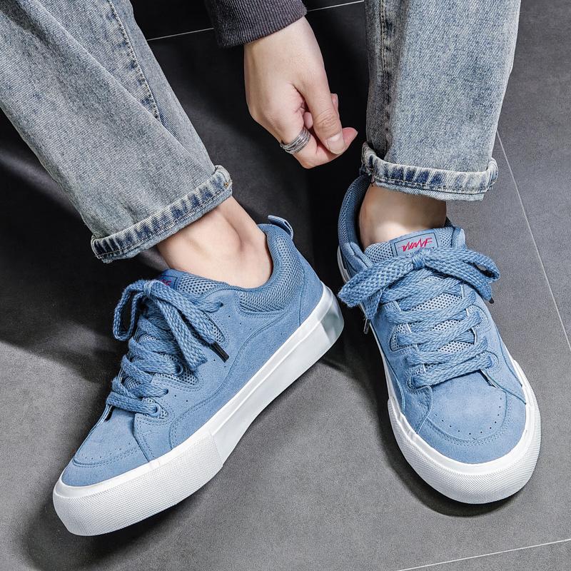 Fashion Designer Skateboarding Men Casual Skate Shoes Blue High Quality Trainers Trend Board Rubber Sole Sport Sneake Walking Casual Sho