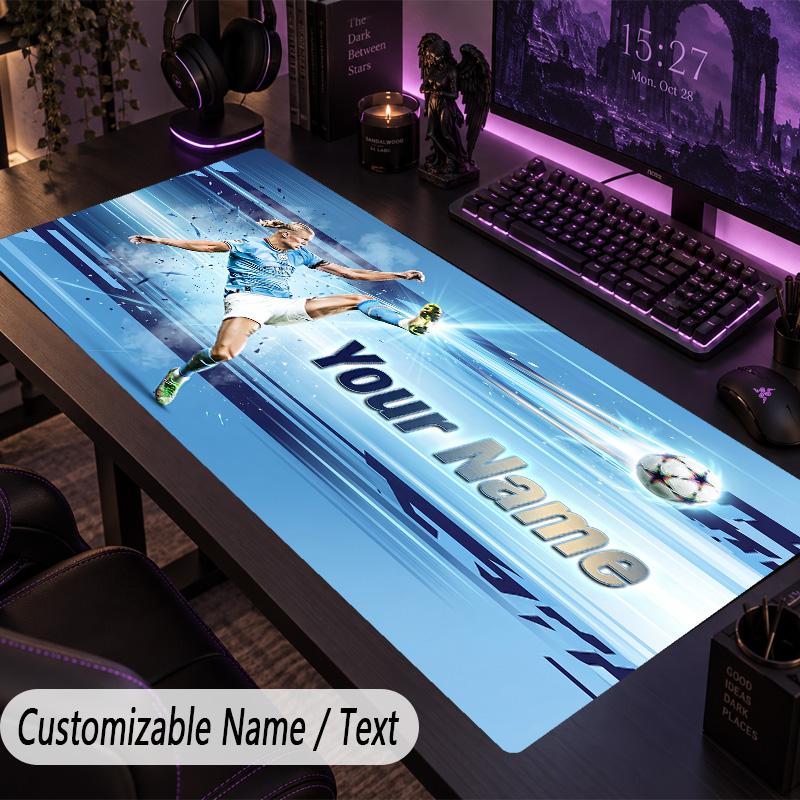 Large Mouse PadErling Haaland Custom Name Text Personalized Desk Mat Non Slip Gaming Pad