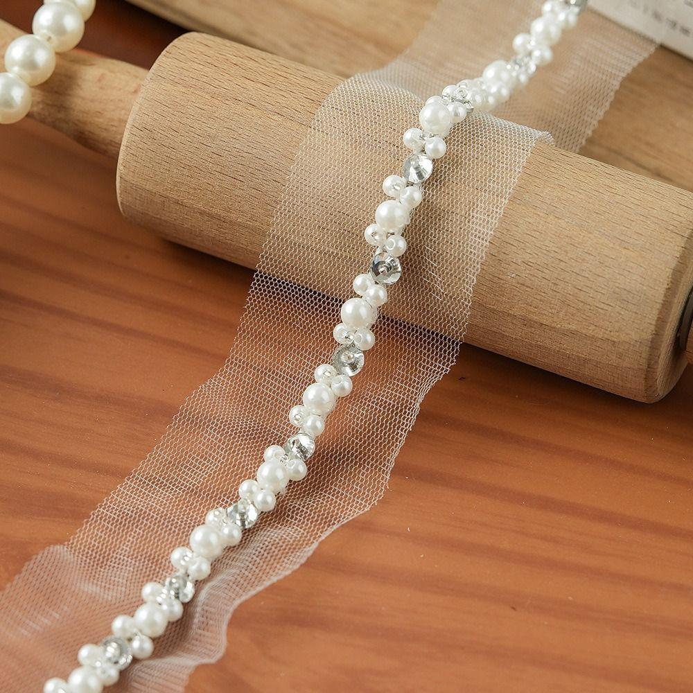 Rhinestone Pearl Beaded Trim Width 3.5/4cm Lace Trim Lace Trim Ribbon DIY Sewing